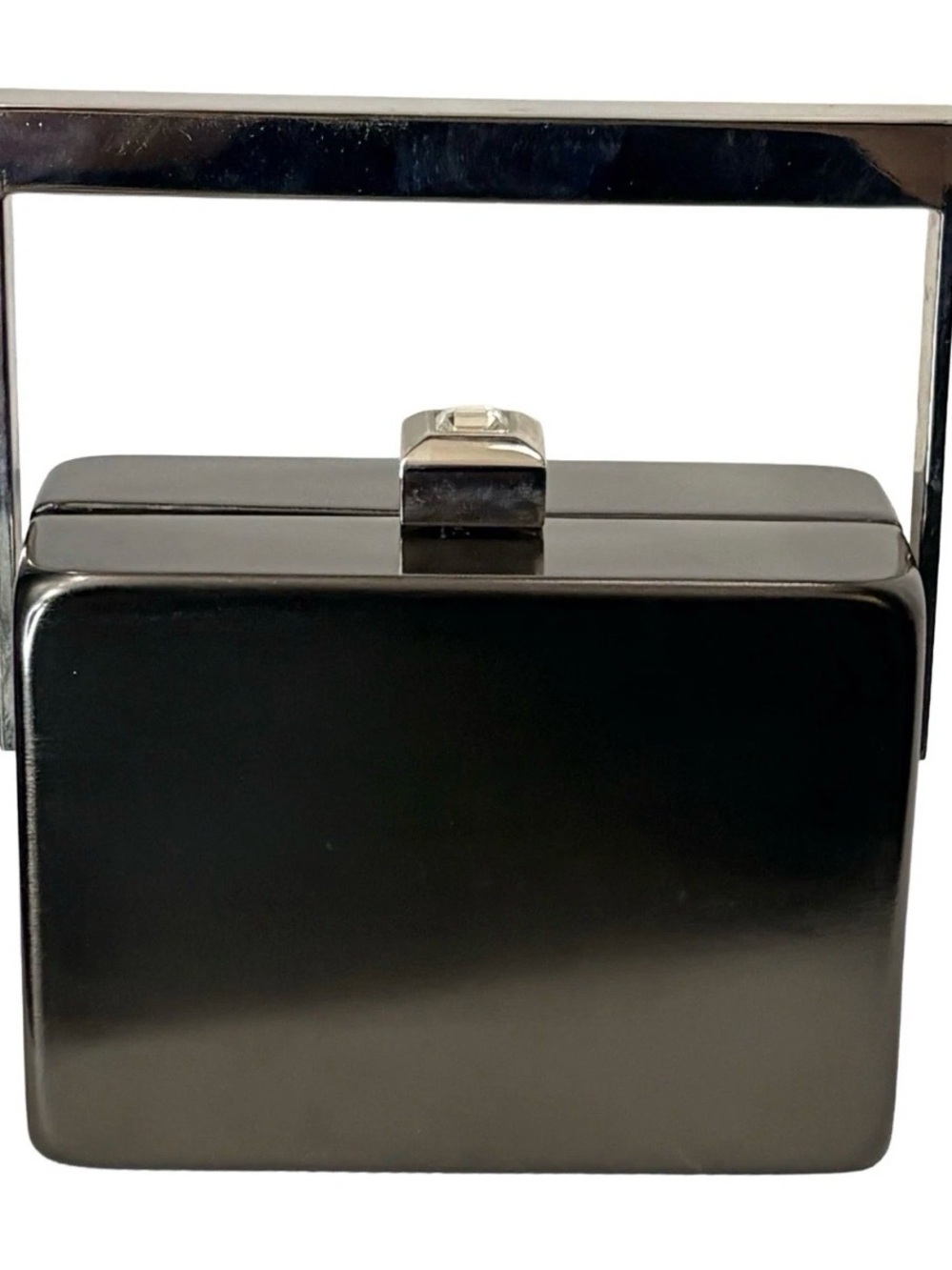 New Rodo Black/ Bronze Clutch Handbag Formal Silver Handle + Original Dust Bag